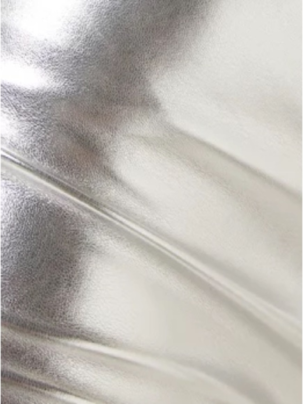 Alice + Olivia: Silver Metallic Vegan Leather Pants - Picture 10 of 10